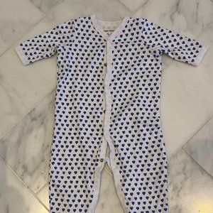 Roller Rabbit Blue Heart Footie, 3-6 Months